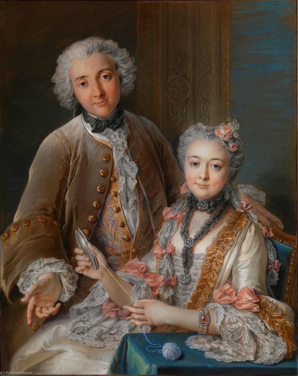 Double Portrait Presumed To Represent François De Jullienne And Marie Élisabeth De Séré De Rieux — Charles Antoine Coypel Iv