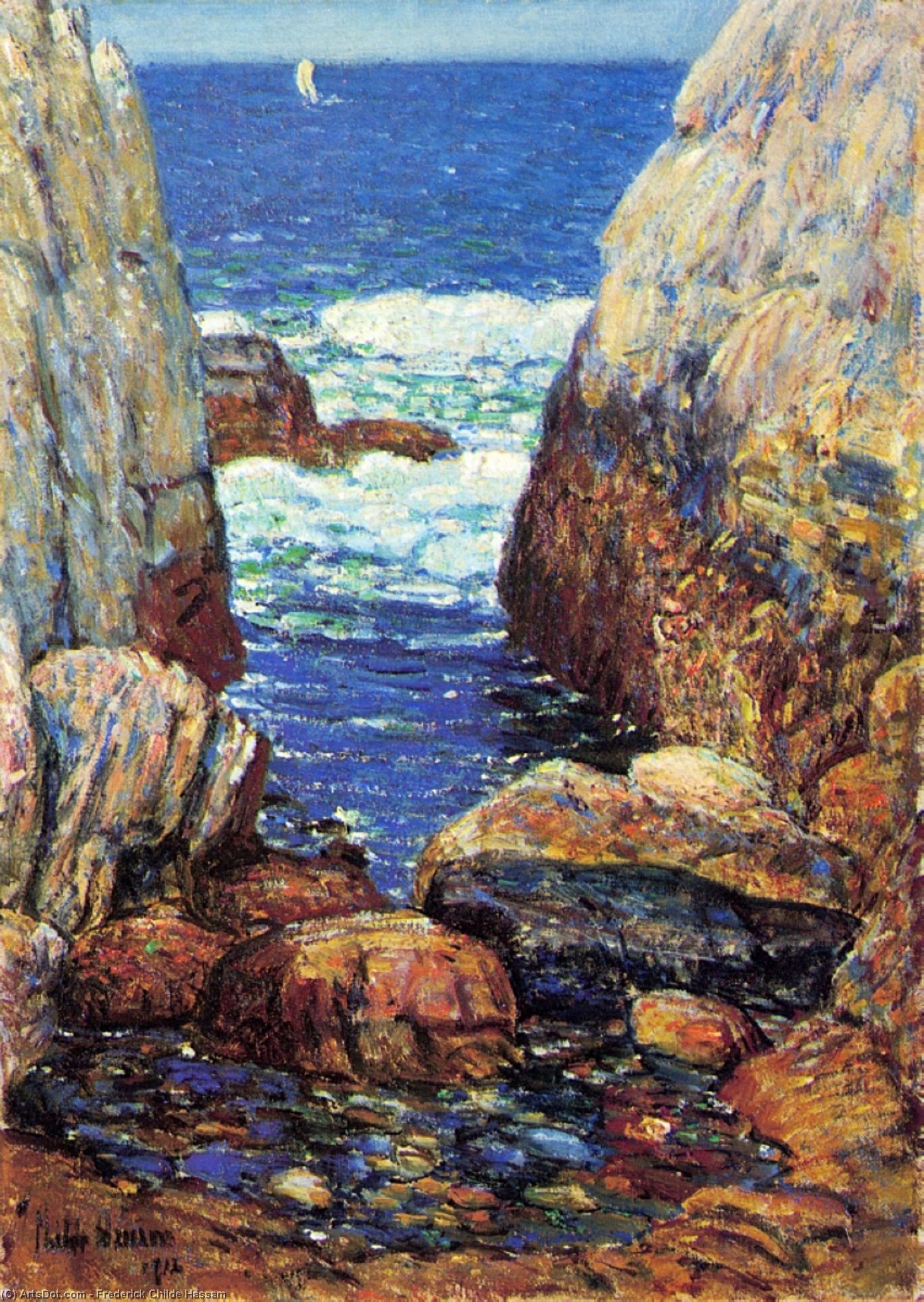 Sea And Rocks, Appledore, Isles Of Shoals — Frederick Childe Hassam