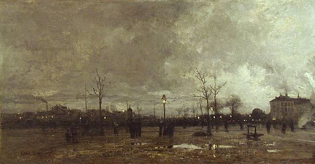 The Place Animee At Sunset — Dit Luigi Loir Aloys François Joseph Loir