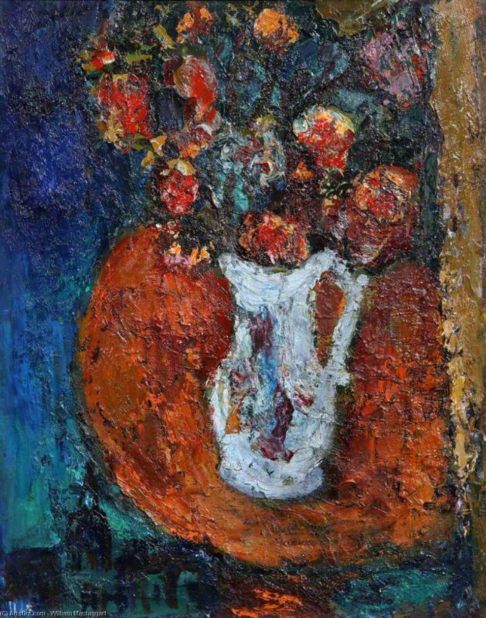 Still Life Of Flowers In A White Jug — William Mactaggart