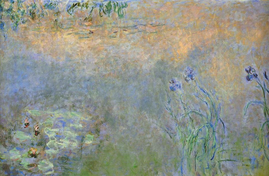 Water-lily Pond With Irises — Клод Моне