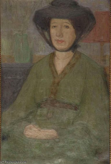 Portrait Of A Seated Woman In A Green Dress — Eugene Zak