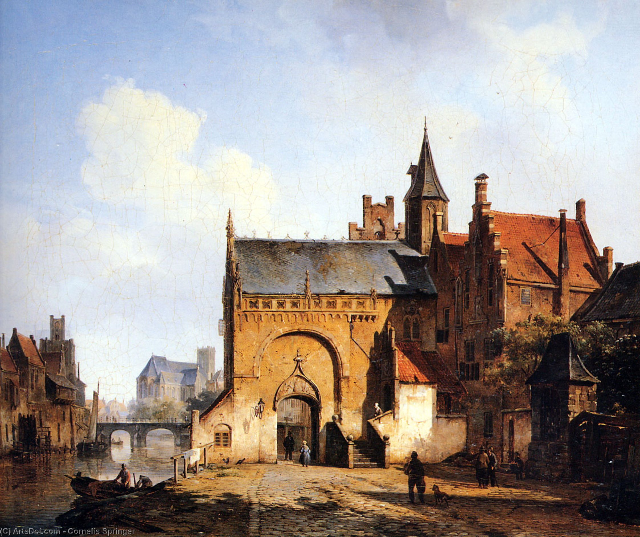 Fantasy Cityview Of Maassluis — Cornelis Springer