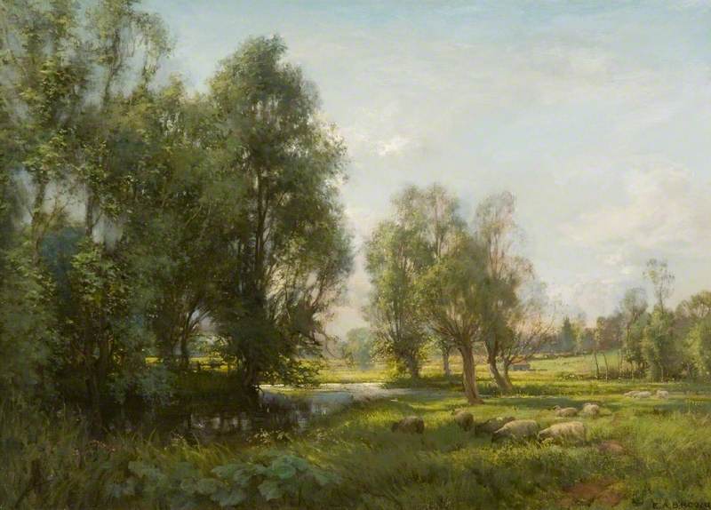 Summer Morning In The Meadows, Molewood — Edward Archibald Brown