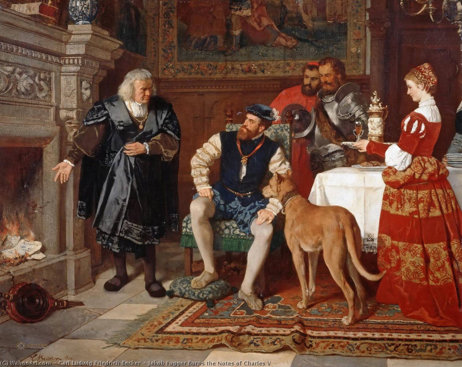 Jakob Fugger Burns The Notes Of Charles V — Carl Ludwig Friedrich Becker