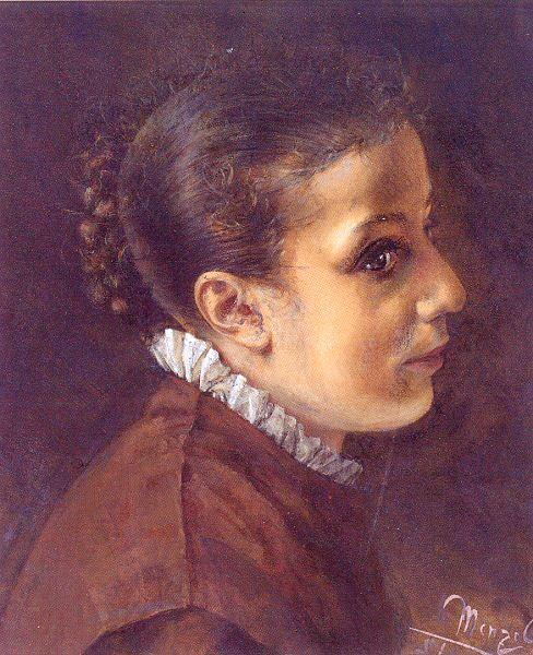 Head Of A Girl — Adolph Von Menzel