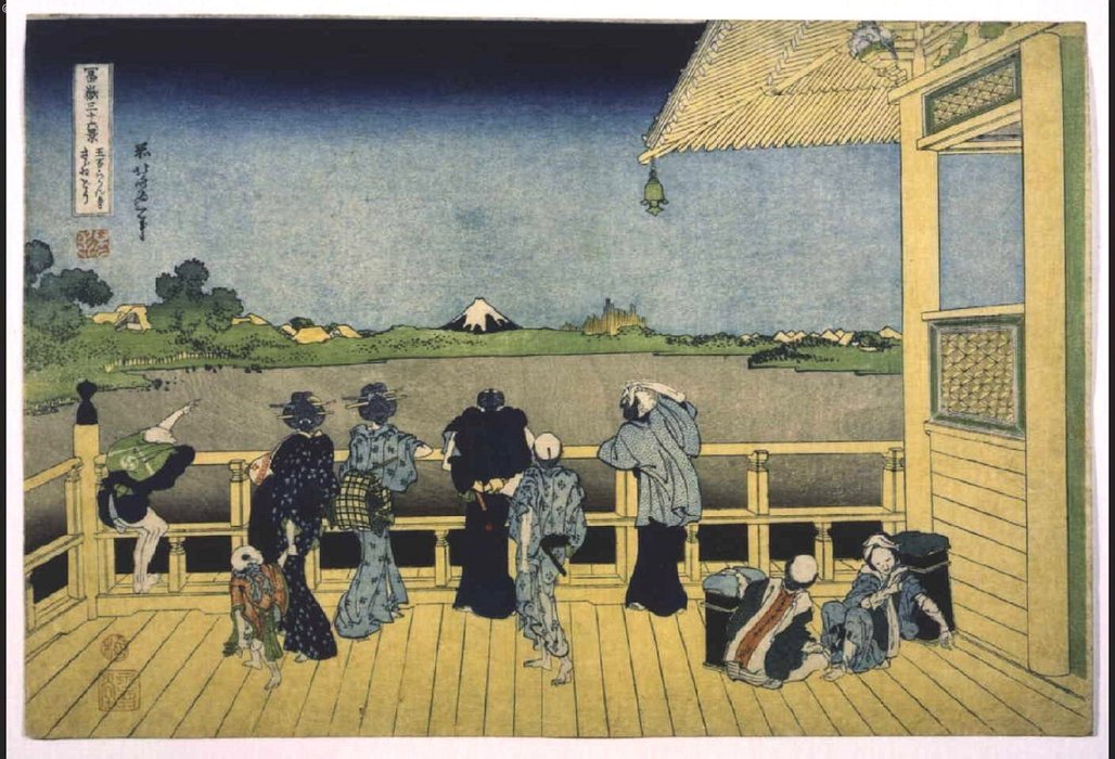 Turm Der Schnitzschildkröte, Fünfhundert-rakan-tempel — Katsushika Hokusai