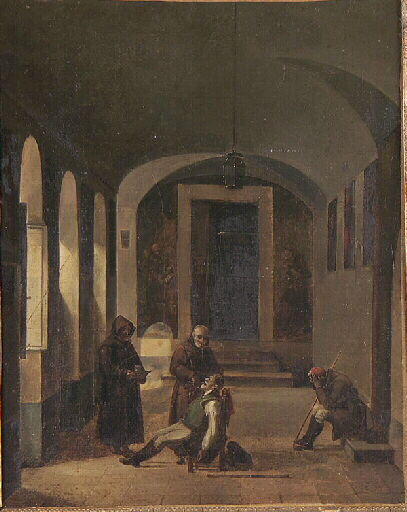 L'entrée Du Cloître Des Capucins À Rome — François Marius Granet