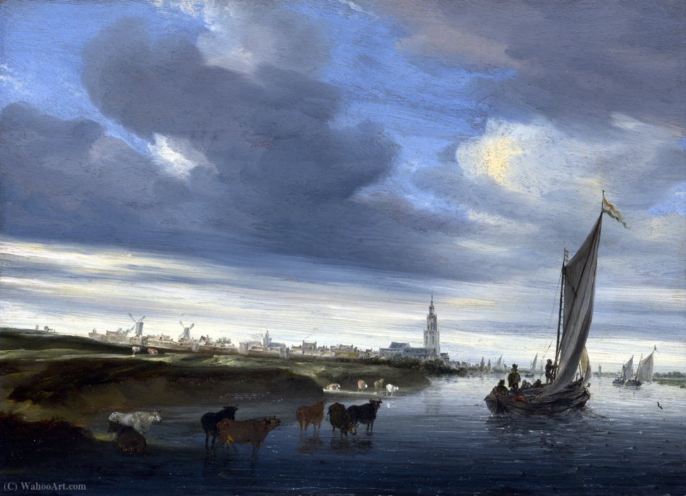 A View Of Rhenen Seen From The West — Salomon Van Ruisdael