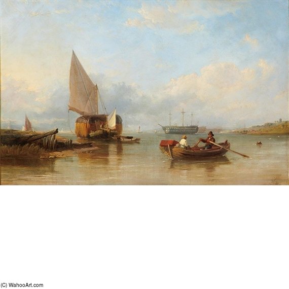 A Harbor On A Calm Day — Thomas Sewell Robins