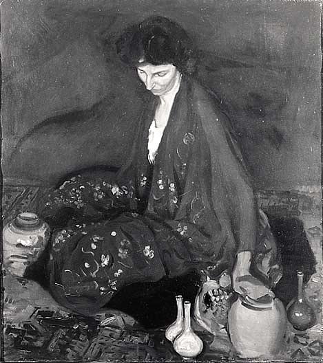 Woman And Pottery, (painting) — Alfred Henry Maurer