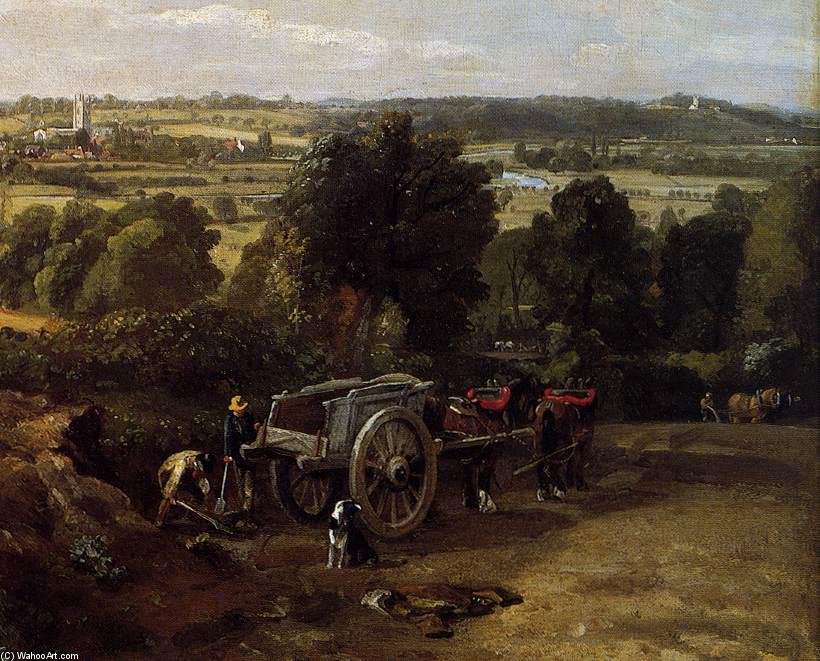 Die Stour-tal Landschaft Mit Der Kirche Dedham — John Constable