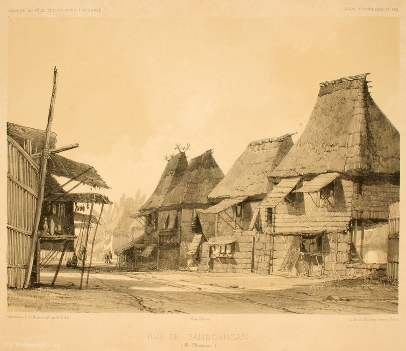 A Street Samboangan — Eugène Cicéri