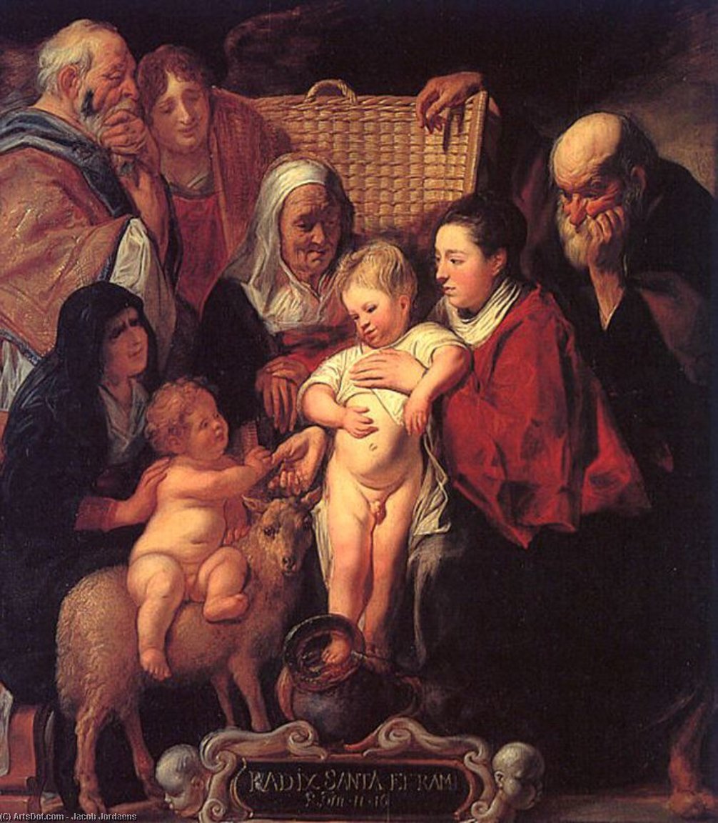 The Holy Family With St. Anne. The Young Baptist, And His Parents — Jacob Jordaens