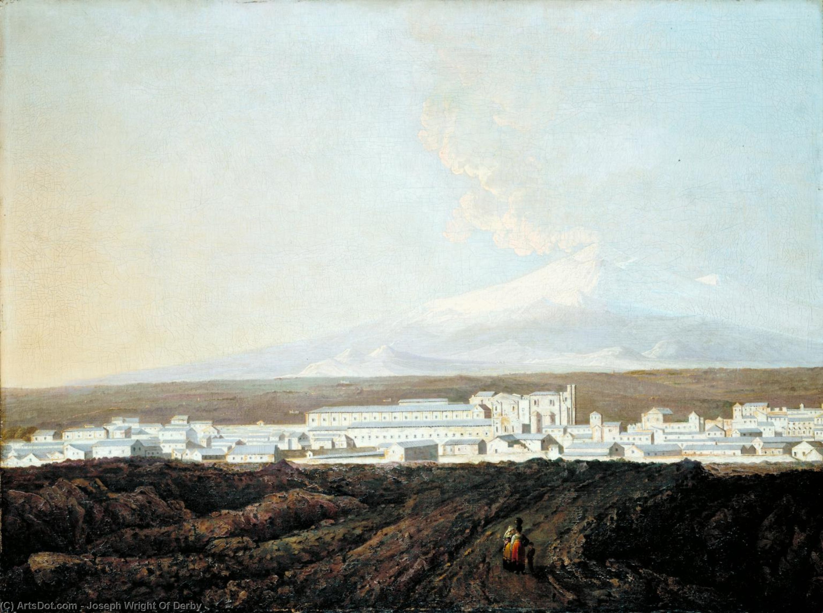 A View Of Catania With Mount Etna In The Distance — Joseph Wright Von Derby