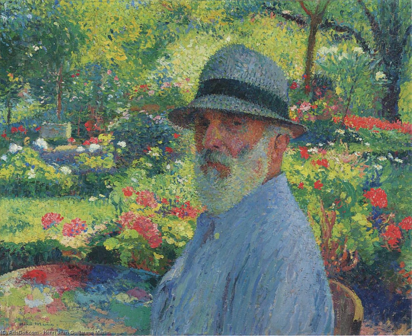 Self Portrait In The Garden — Henri Jean Guillaume Martin