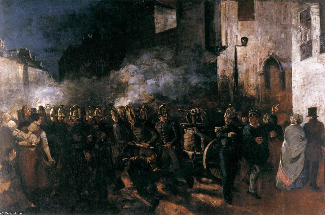 Feuerwehrleute Zum Feuer — Gustave Courbet