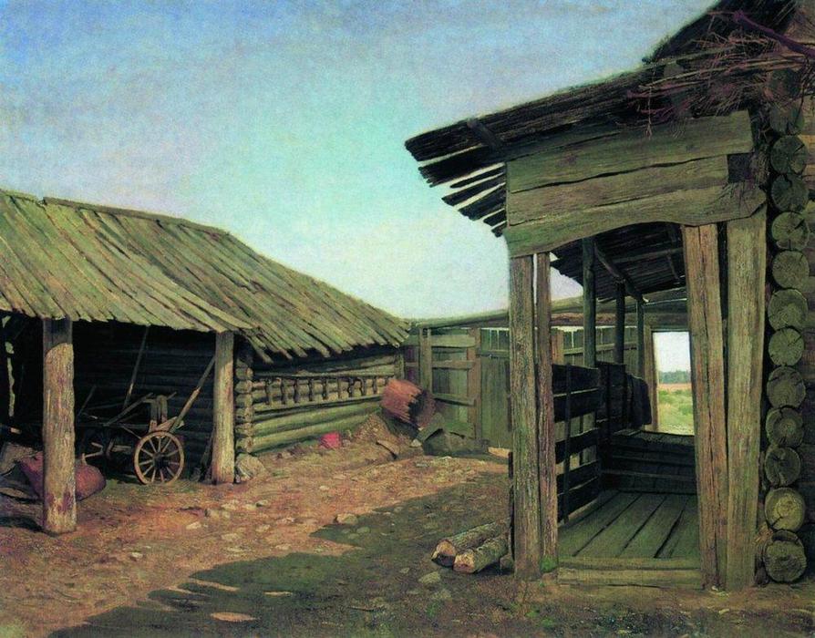 Village Courtyard. End Of 1860 — Ivan Ivanovich Shishkin