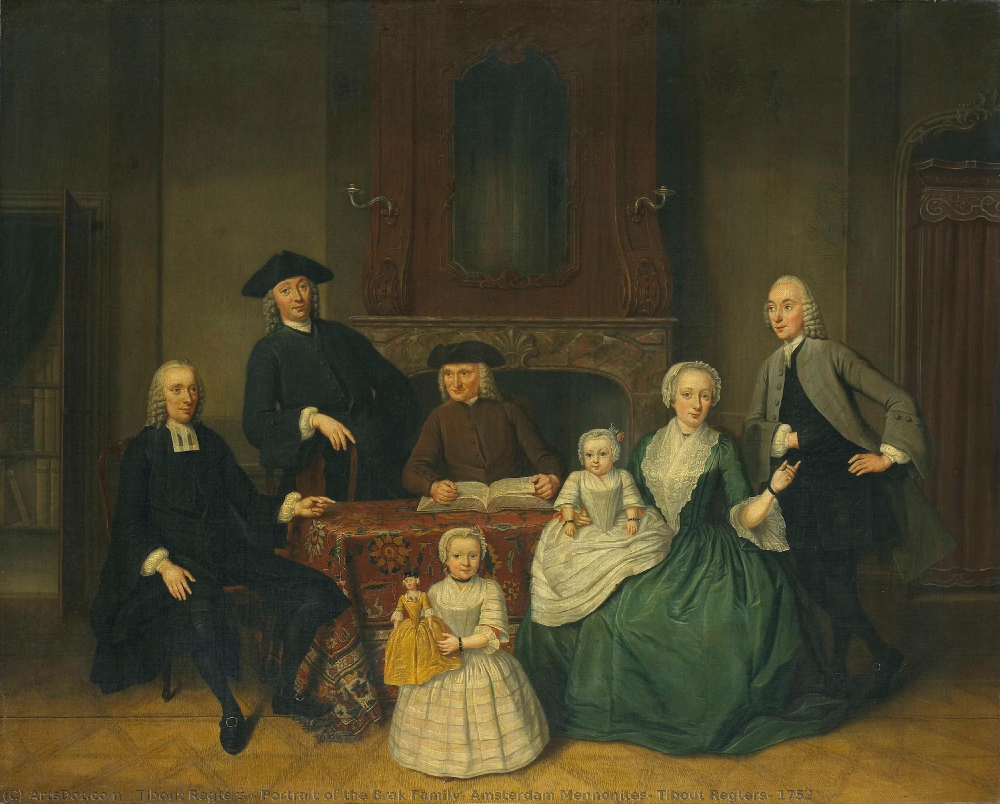 Portrait Of The Brak Family, Amsterdam Mennonites, Tibout Regters, 1752 — Tibout Regters