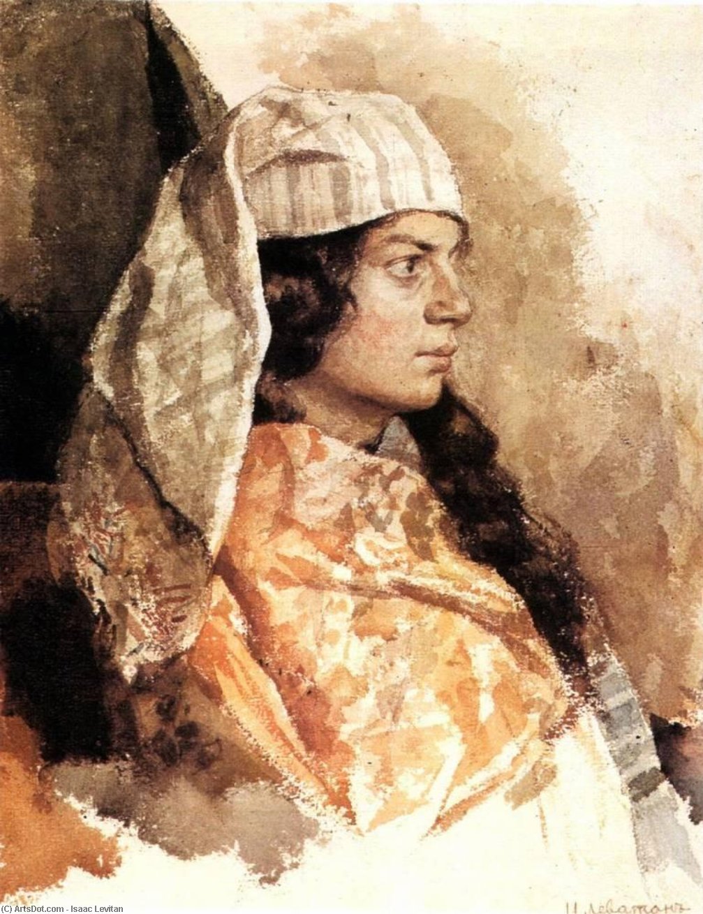 Jewish Woman With Oriental Shawl — Isaak Ilyich Levitan