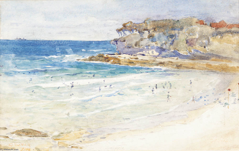 Beach Scene — Elioth Gruner