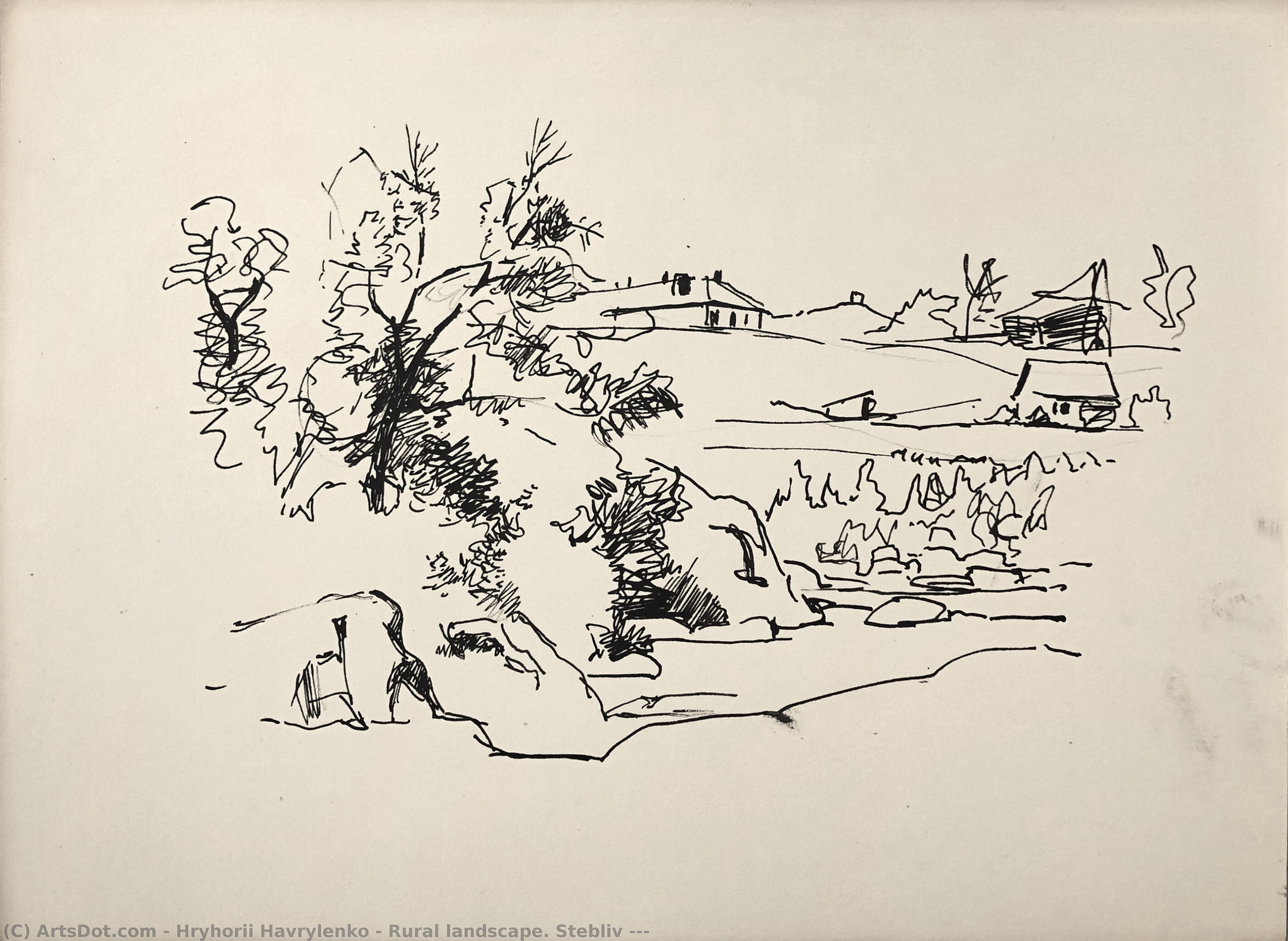 Rural Landscape. Stebliv (?) — Hryhorii Havrylenko