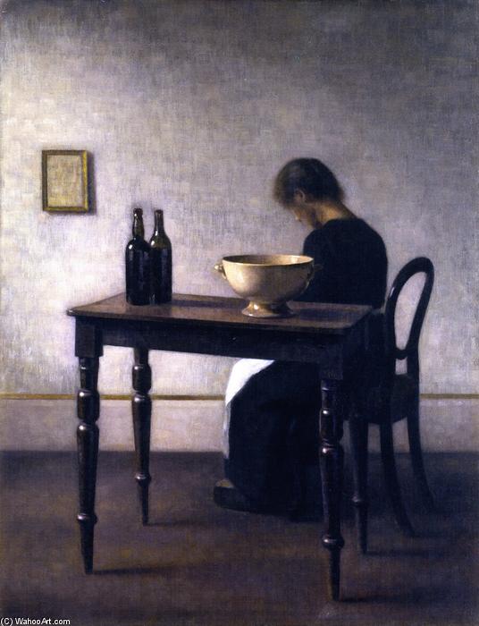 Interior With Woman Sitting At A Table — Vilhelm (hammershøi)hammershoi