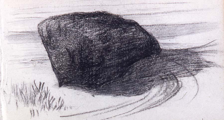 Rock, Grass In Water, Bishop's Rock, Newport — John La Farge