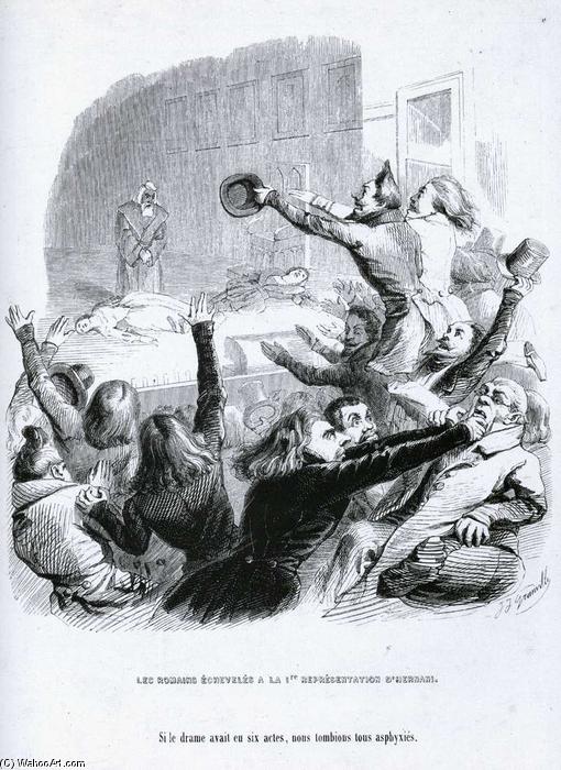 Frenzied Romans At The First Performance Of Hernani — Jean Jacques Grandville