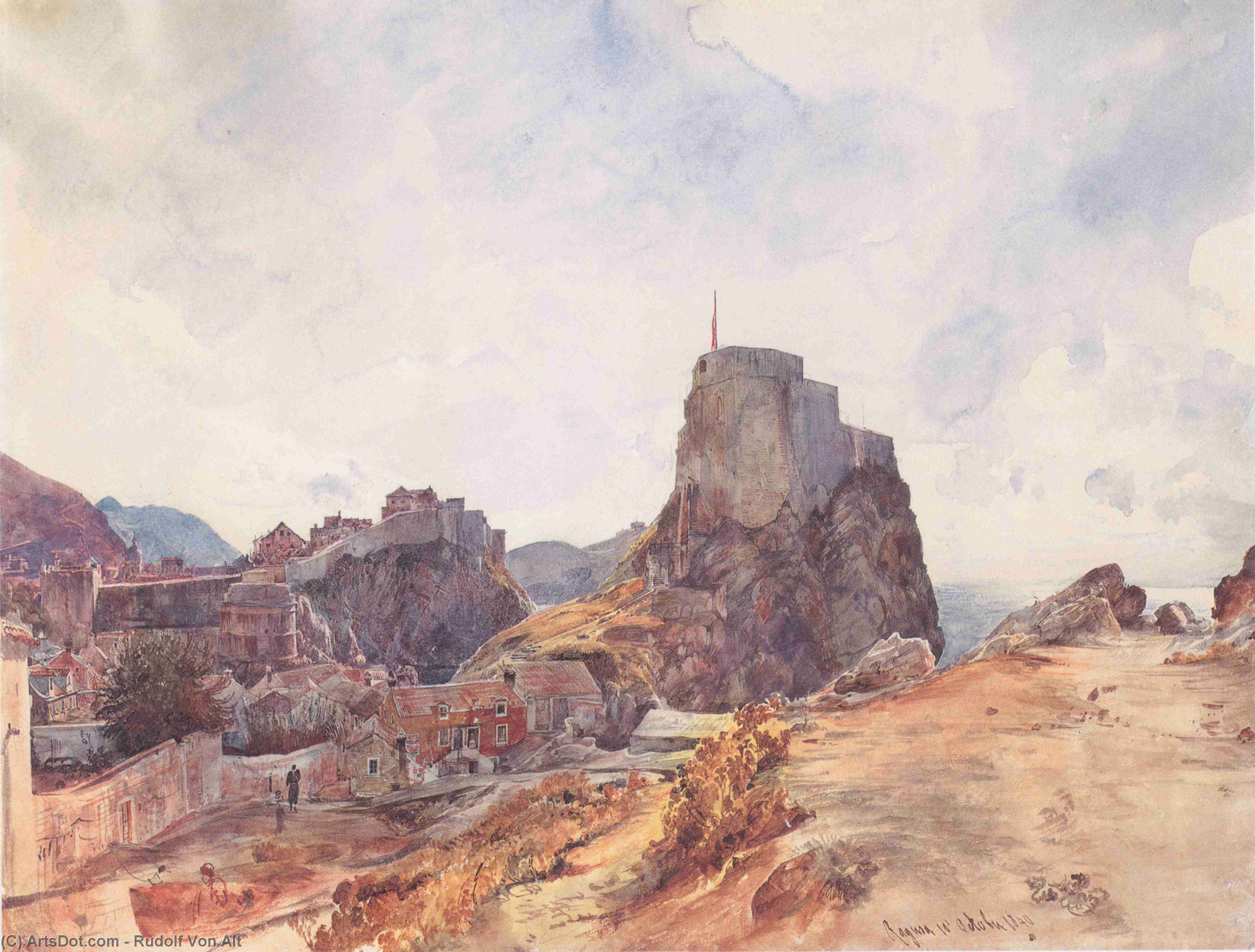The Castle Of San Lorenzo In Ragusa — Rudolf Von Alt