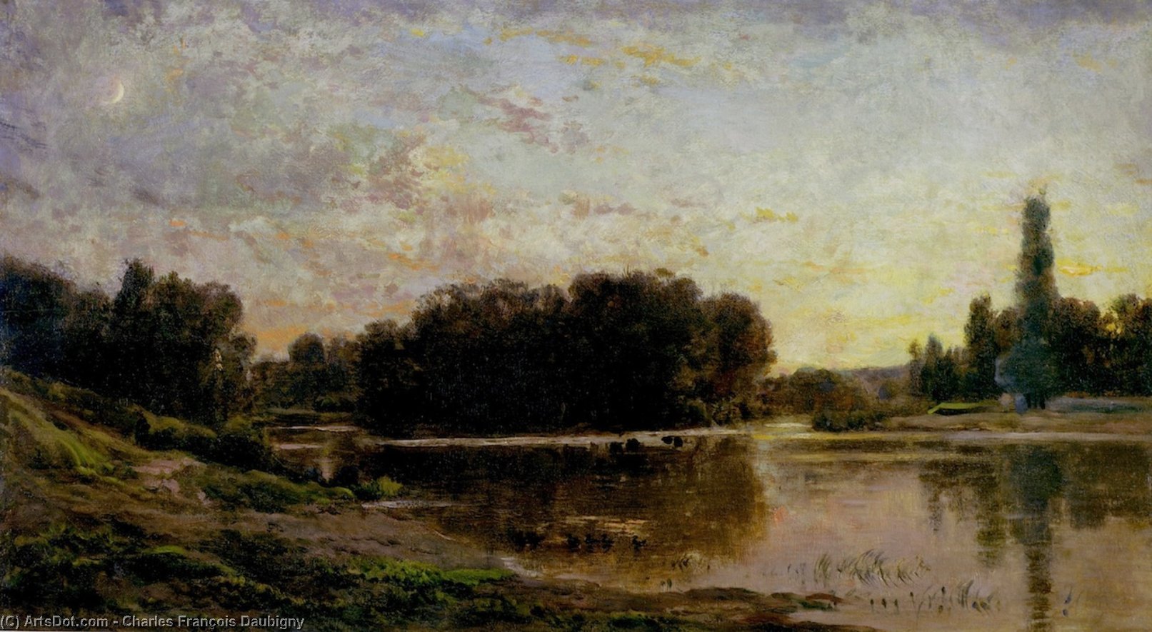 Washerwomen On The Banks Of The Oise — Charles-françois Daubigny