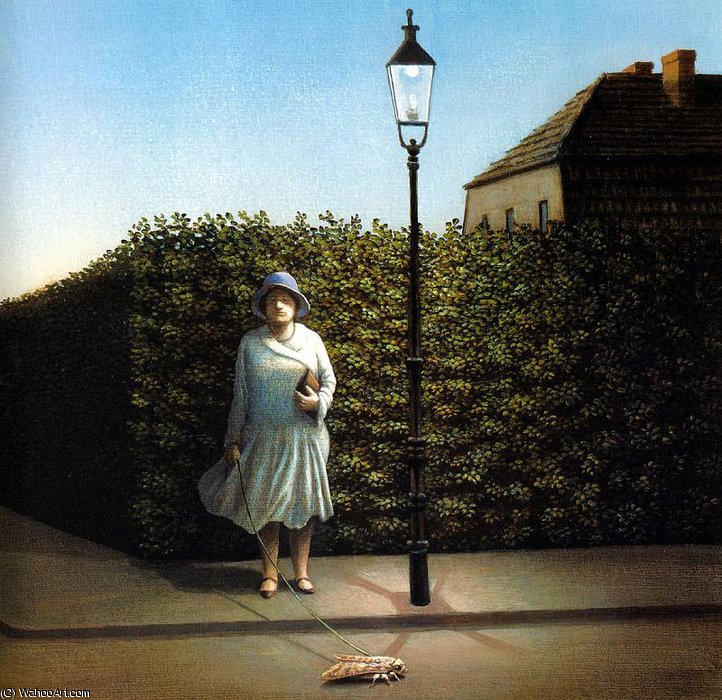 Woman With Moth — Michael Sowa