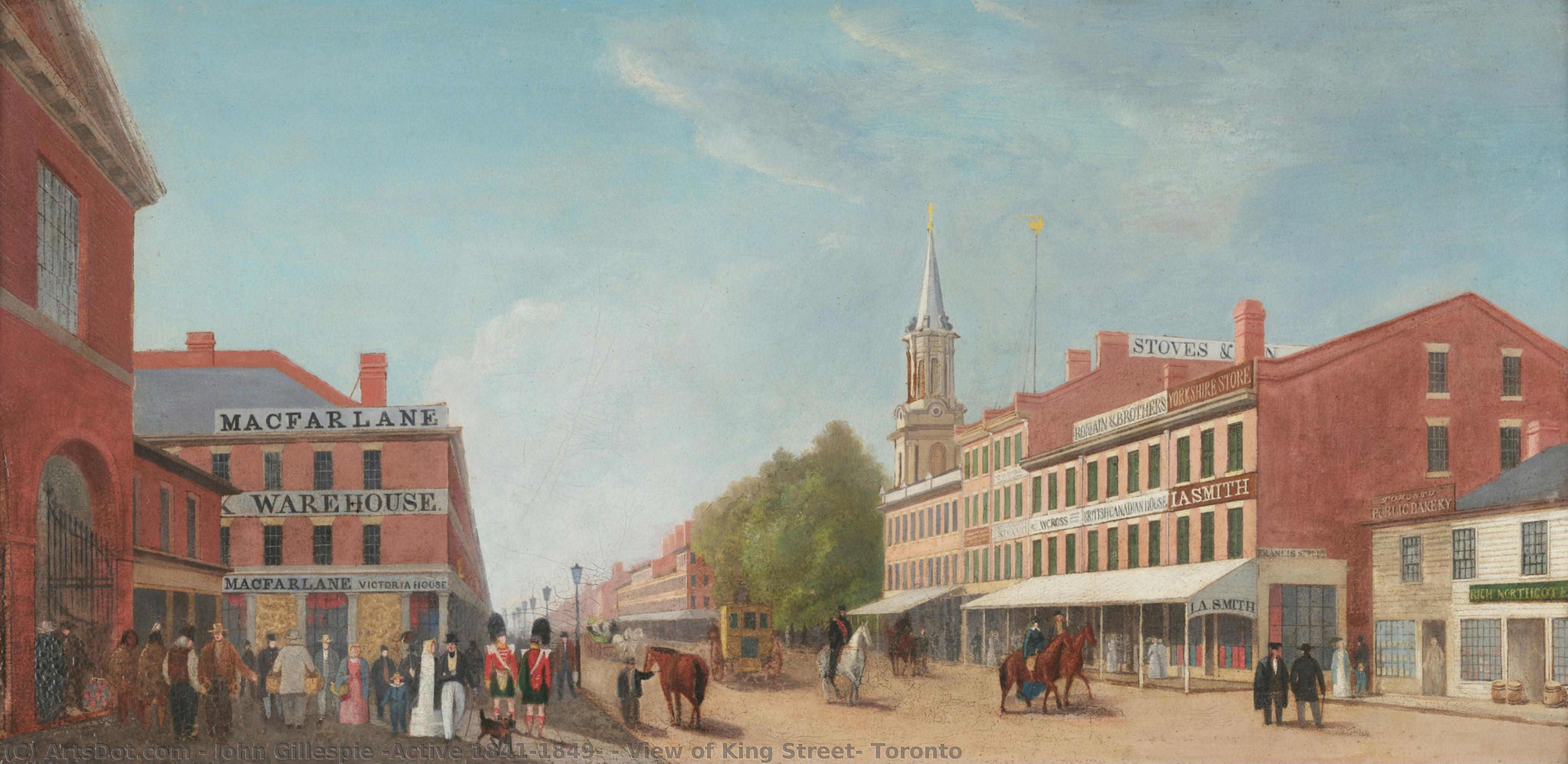 View Of King Street, Toronto — John Gillespie (active 1841-1849)
