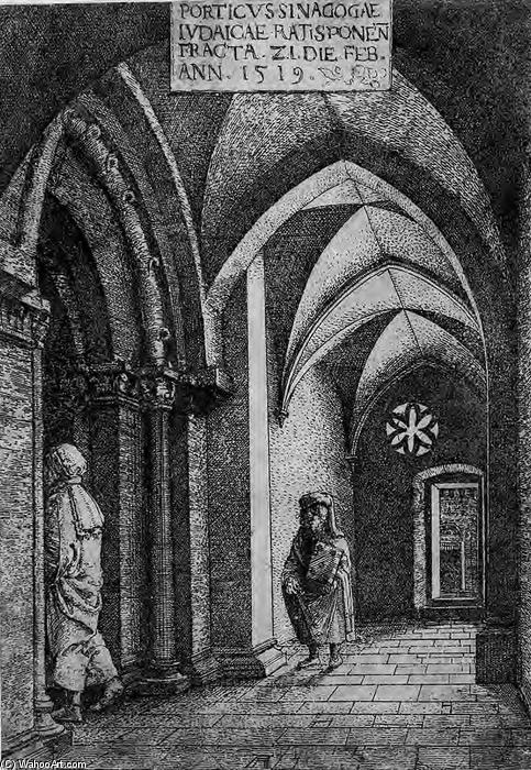 The Entrance Hall Of The Regensburg Synagogue — Albrecht Altdorfer