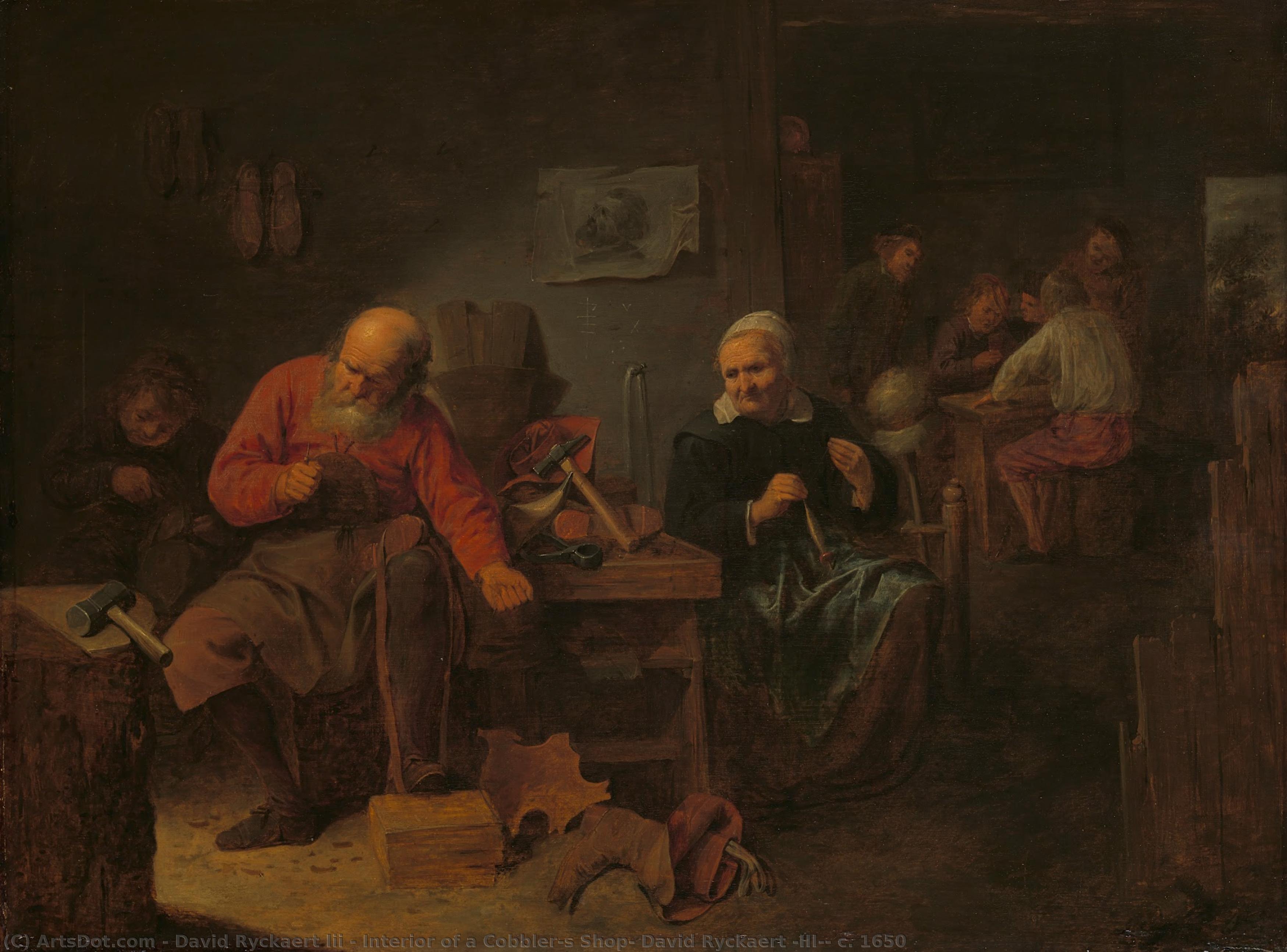 Interior Of A Cobbler’s Shop, David Ryckaert (iii), C. 1650 — David Rijckaert Iii Or David Rijckaert The Younger