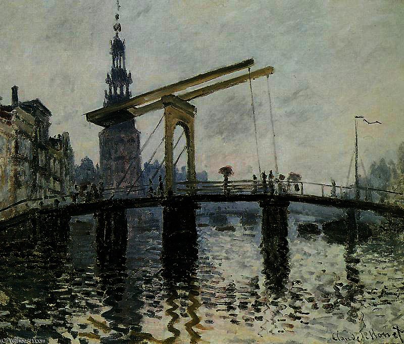 Rapenburgwal Mit Montelbaanstoren Sonnenlicht — Claude Monet