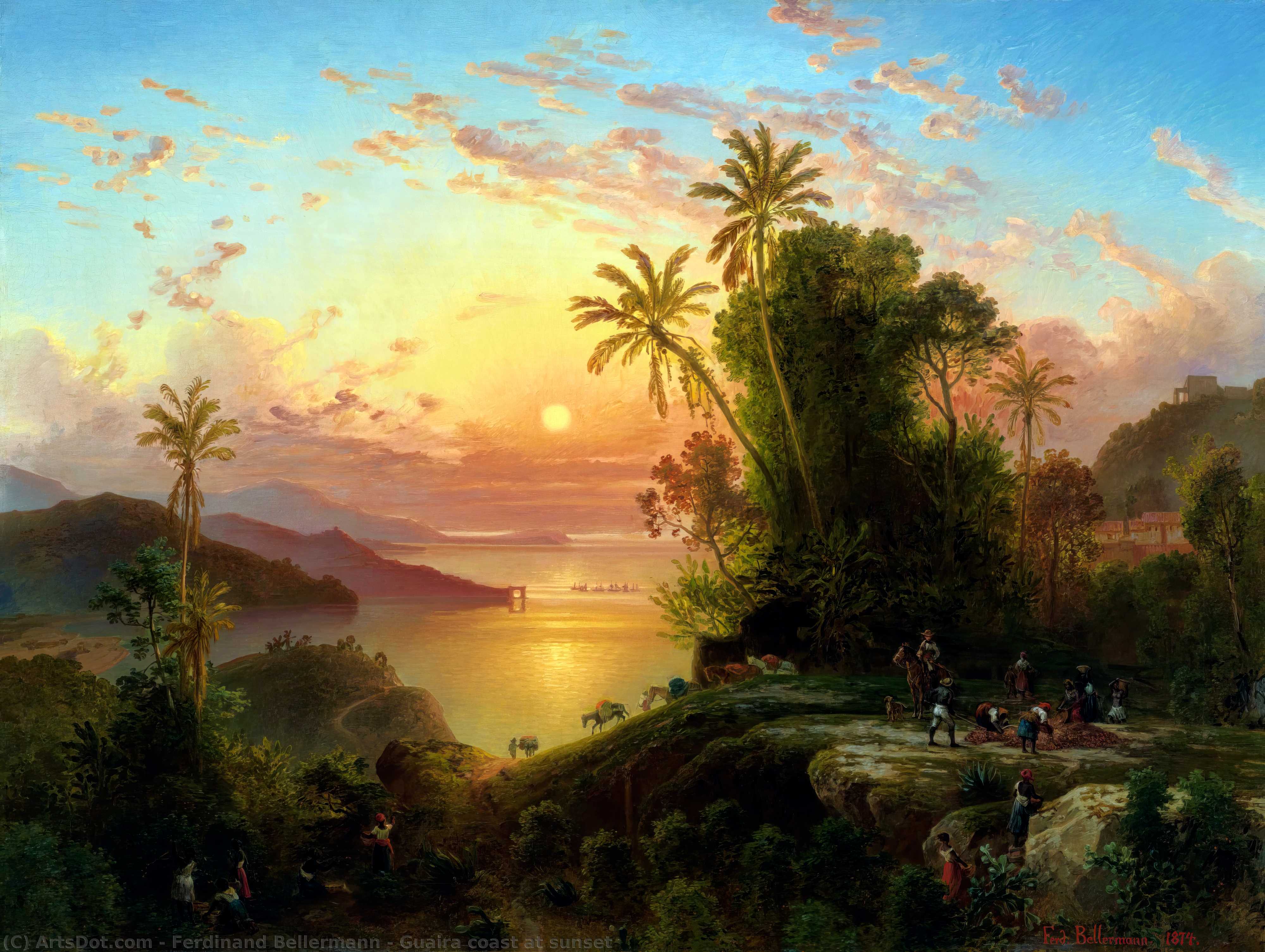 Guaira Coast At Sunset — Ferdinand Bellermann