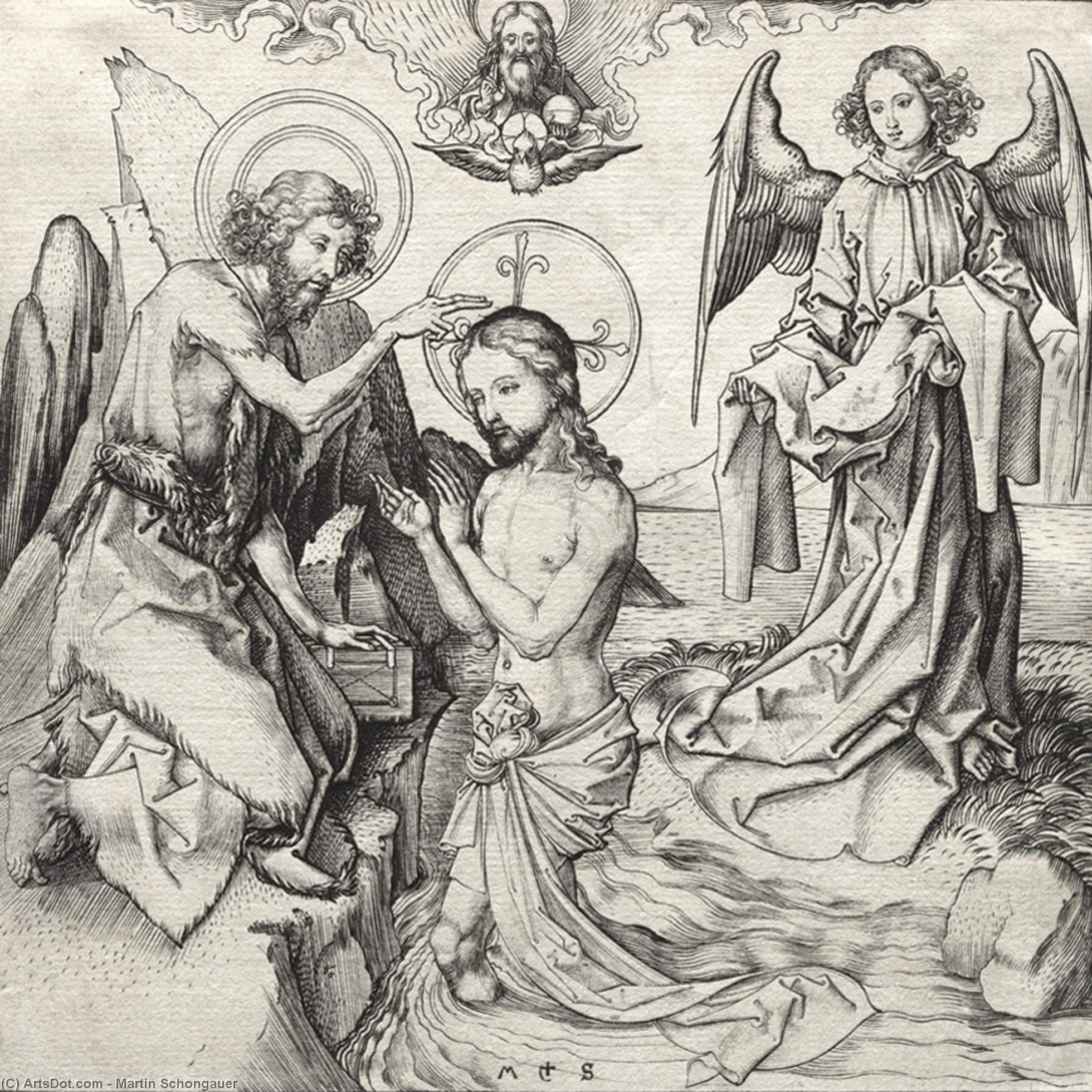 The Baptism Of Chisrt In The Jordan — Martin Schongauer