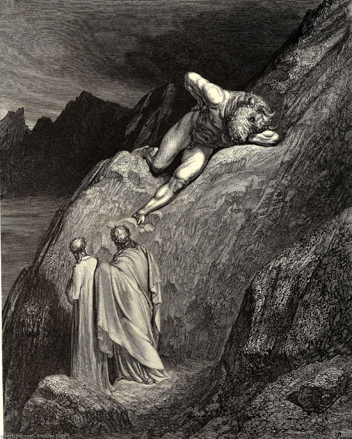 And There Lay Stretch-d The Infamy Of Crete Detested Brood Of The Feign-d Heifer — Paul Gustave Doré