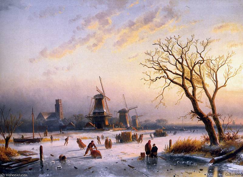 Winterlandscape Sun — Charles Henri Joseph Leickert