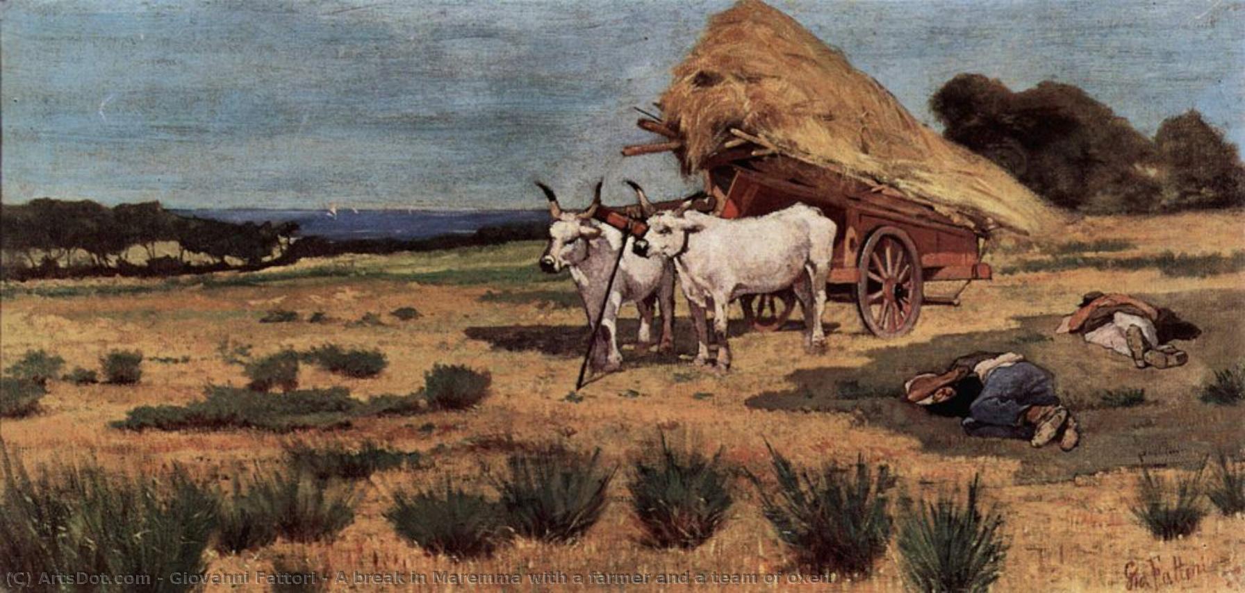 A Break In Maremma With A Farmer And A Team Of Oxen — Giovanni Fattori