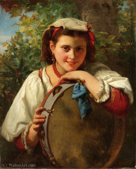 Girl With Tambourine — Charles Louis Müller
