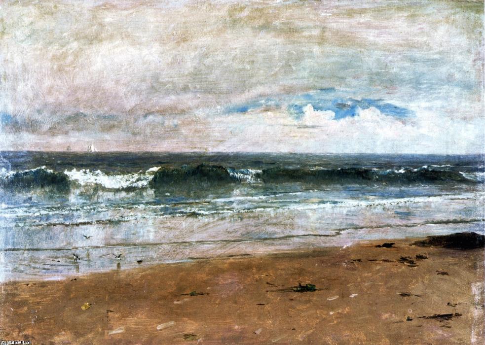 Seascape With Pines And Overhanging Clouds — Thomas Worthington Whittredge