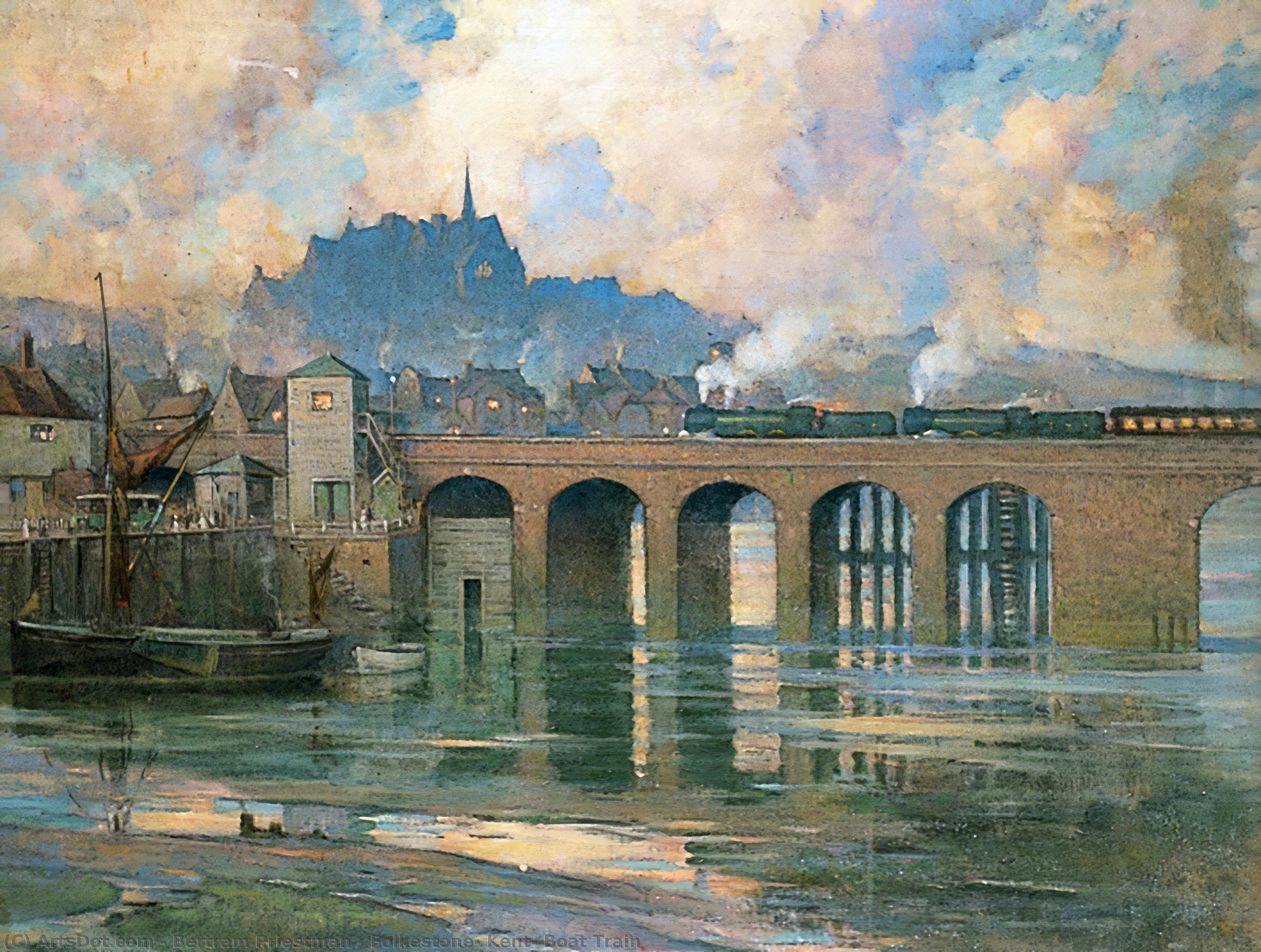 Folkestone, Kent, Boat Train — Bertram Priestman
