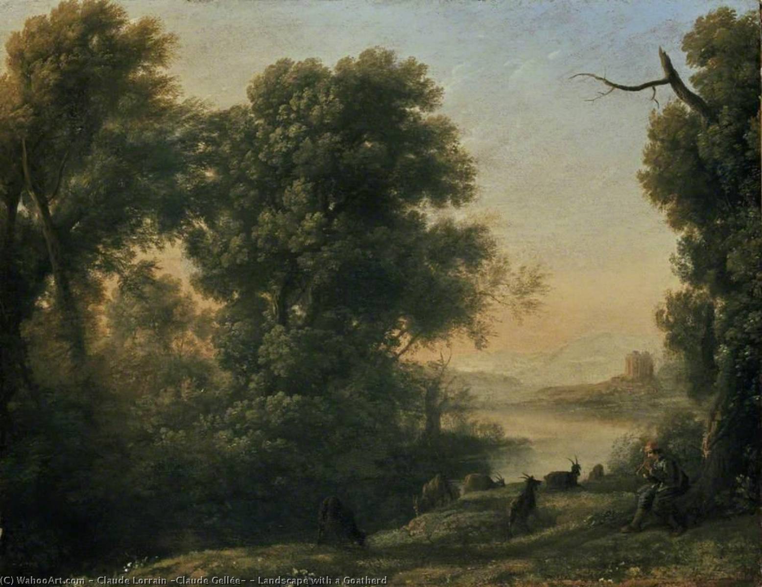 Landscape With A Goatherd — Claude Lorrain (claude Gellée)