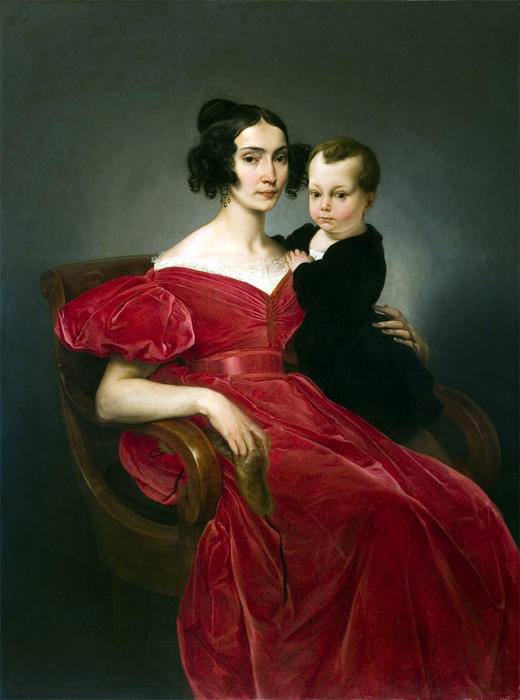 Ritratto Della Contessa Teresa Zumali Marsili Con Il Figlio Giuseppe — Francesco Hayez