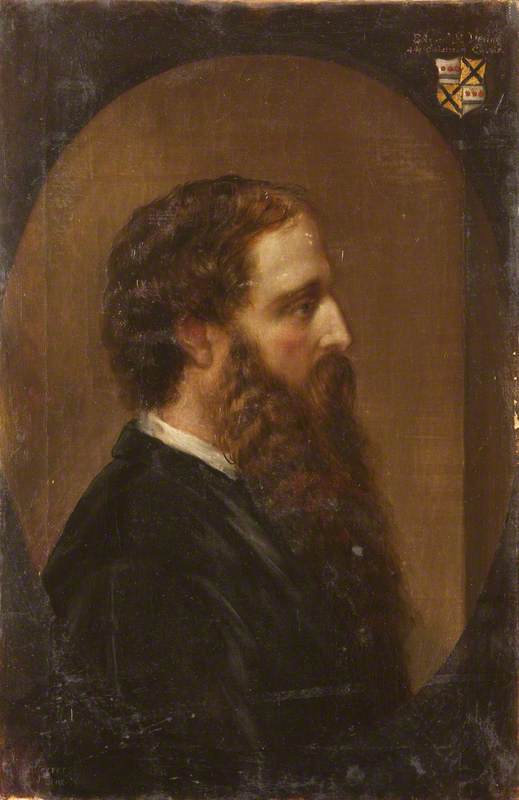 Edward Heneage Dering (1826–1892), In Profile To The Right, In A Painted Oval — Rebecca Dulcibella Orpen