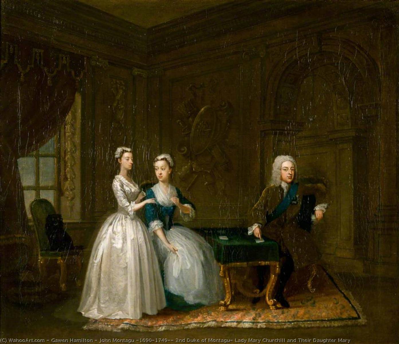 John Montagu (1690–1749), 2nd Duke Of Montagu, Lady Mary Churchill And Their Daughter Mary — Gawen Hamilton