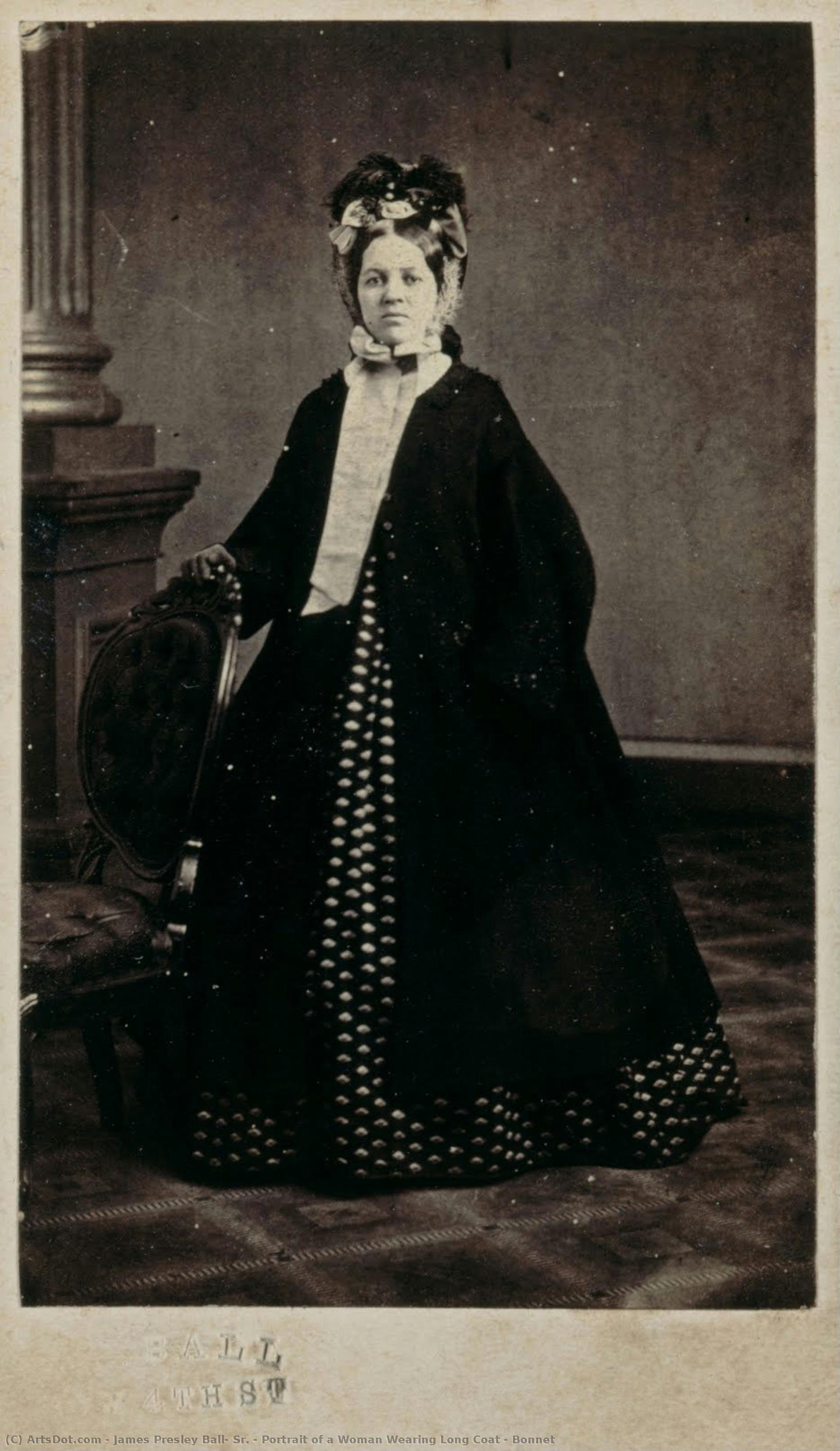 Portrait Of A Woman Wearing Long Coat & Bonnet — James Presley Ball Sr.