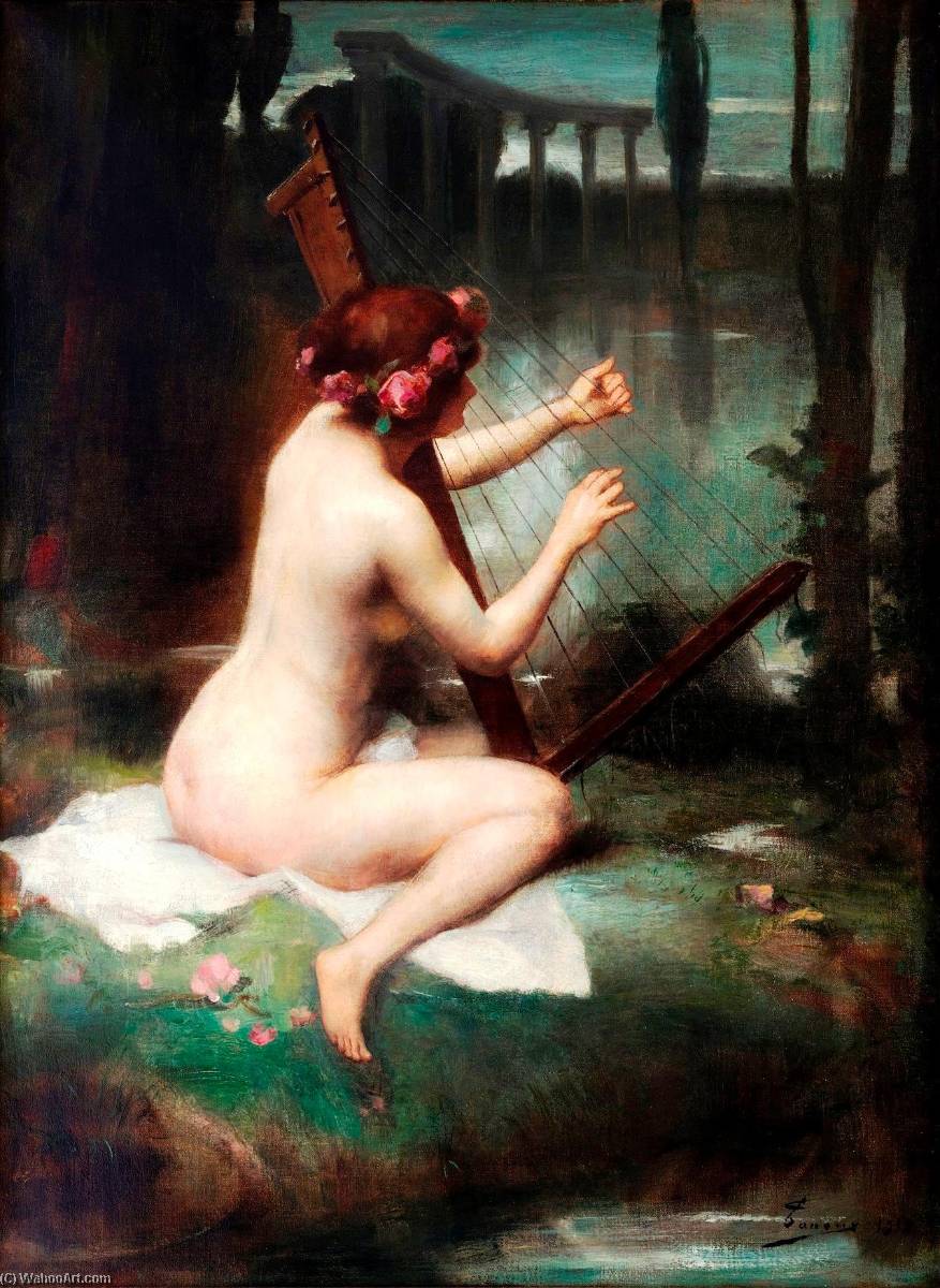The Harp Player — Henri Adrien Tanoux